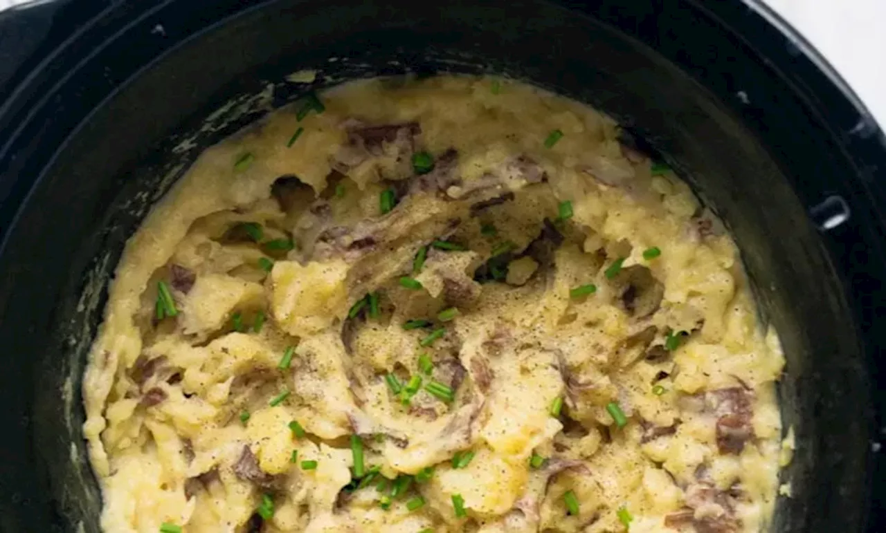 Slow cooker mashed potatoes with chives