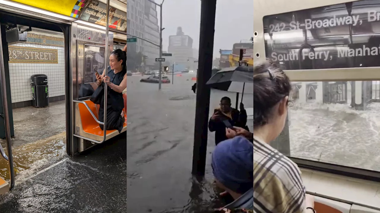 Nueva York inundada: fuertes lluvias dejan calles y estaciones de metro anegadas