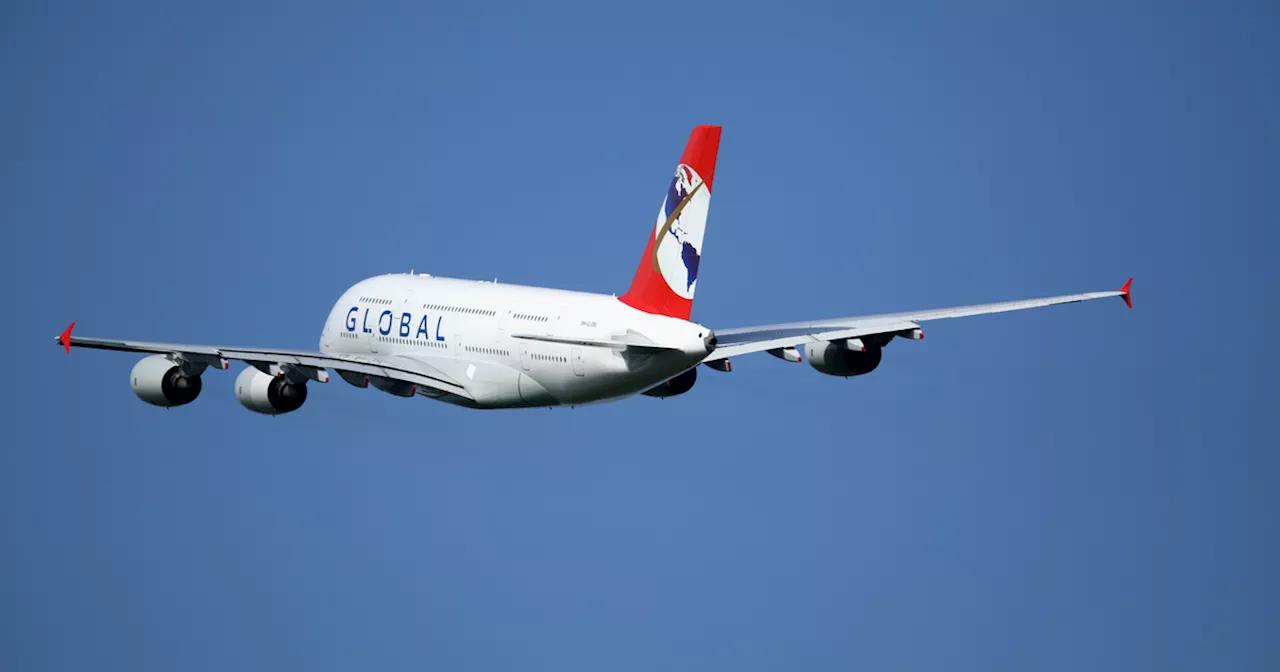 Global Airlines parkt ihren Airbus A380 in Tarbes