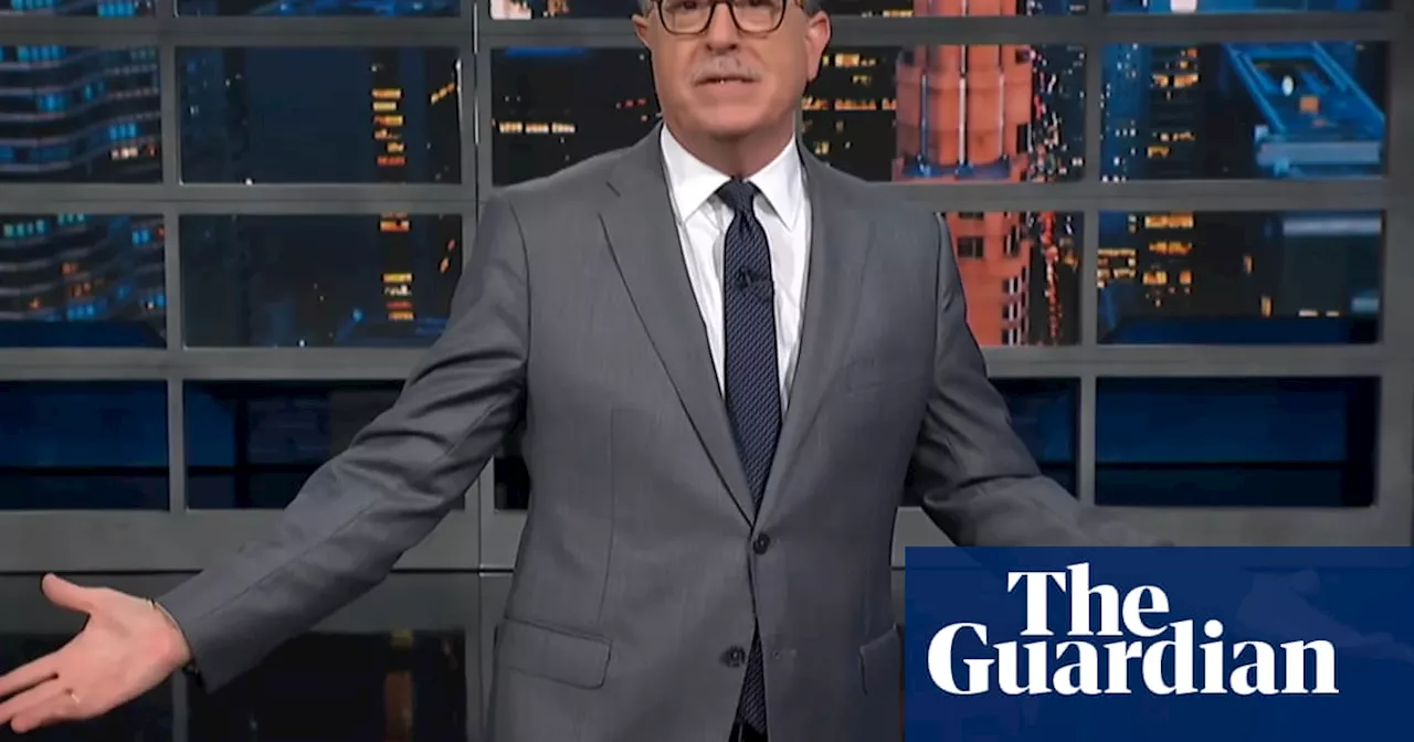 Stephen Colbert on Paramount’s $16m settlement with Trump: ‘Big fat bribe’