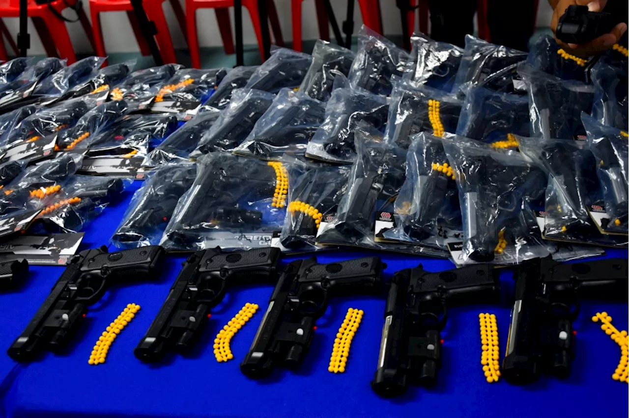 Melaka cops bust toy shop with over 350 illegal airsoft guns worth more than RM105,000