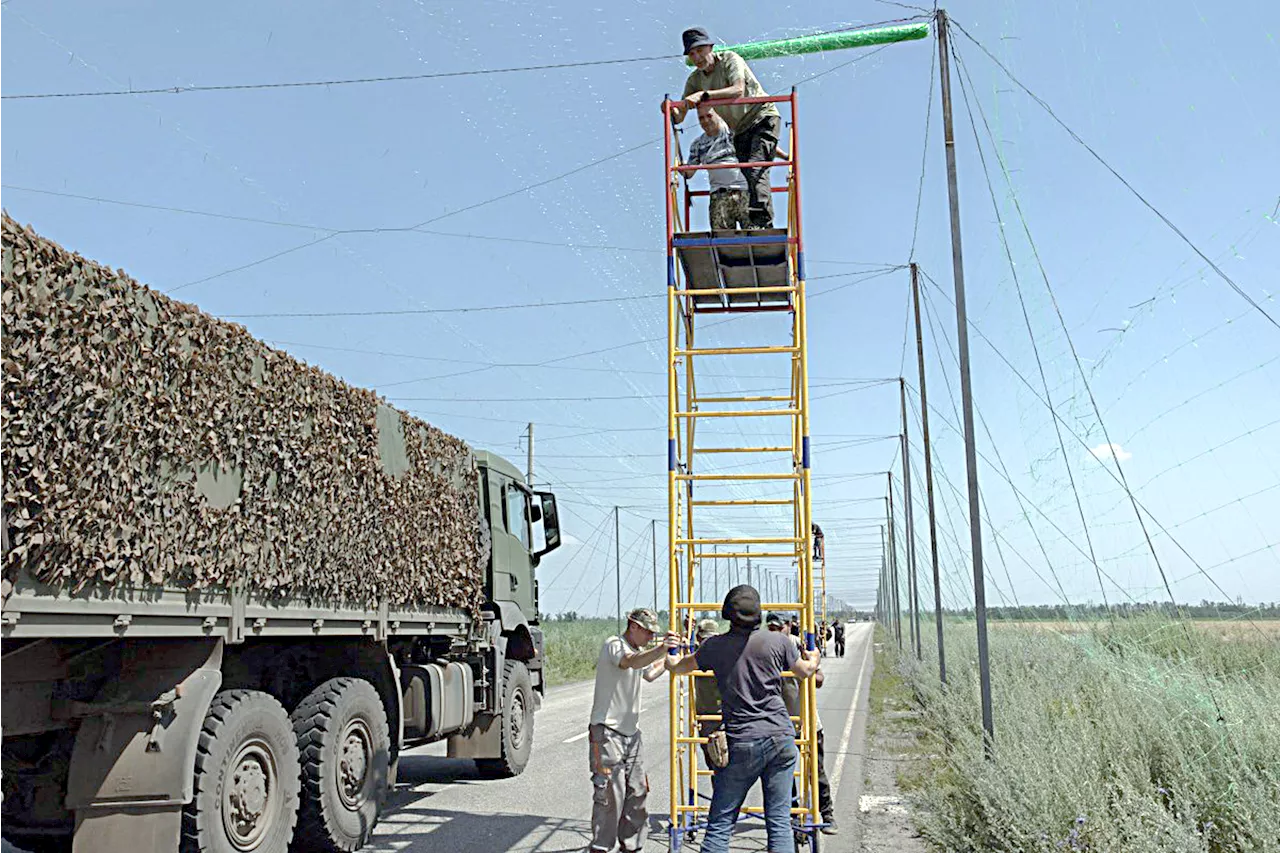 Kyiv covers frontline roads with anti-drone nets