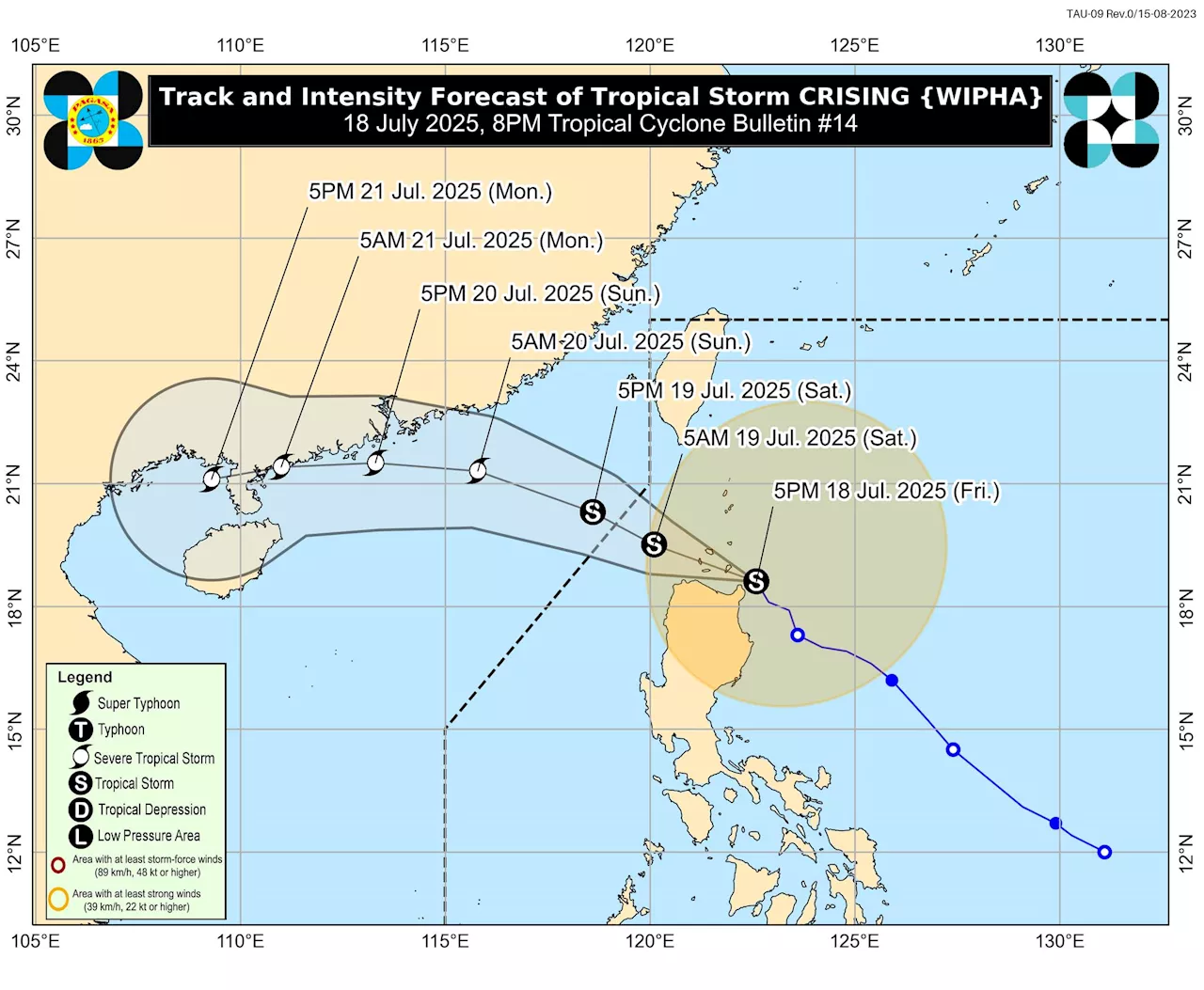‘Crising’ nears Santa Ana, Cagayan as it maintains strength