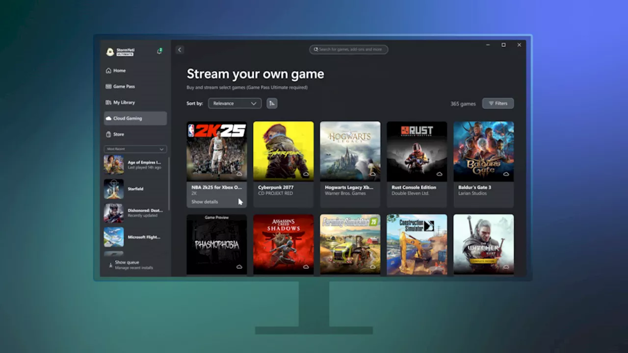 購入済みゲームをストリーミングで遊べる機能、Xbox PCアプリでテスト開始