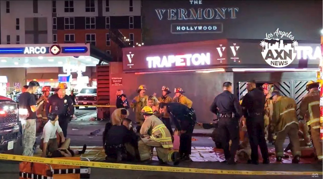 At least 30 hurt after car hits crowd outside Los Angeles club