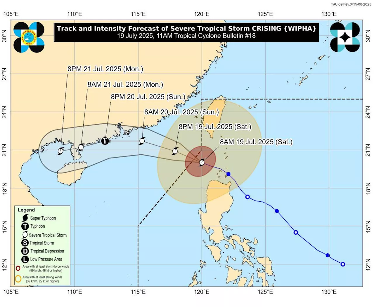 Crising exits PAR; Signal No. 2 raised over 3 Luzon areas