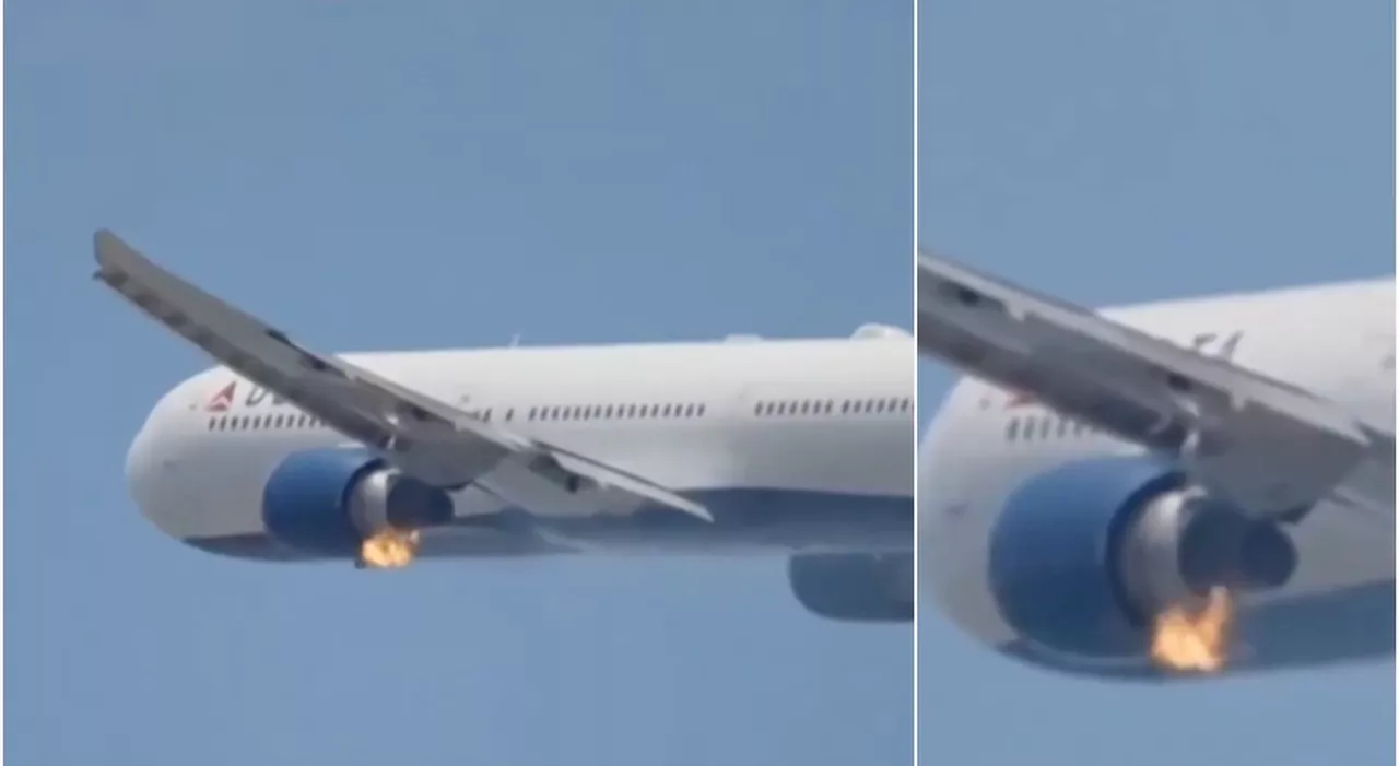 Boeing, incendio ai motori e atterraggio di emergenza per un volo della Delta Airlines. Il video