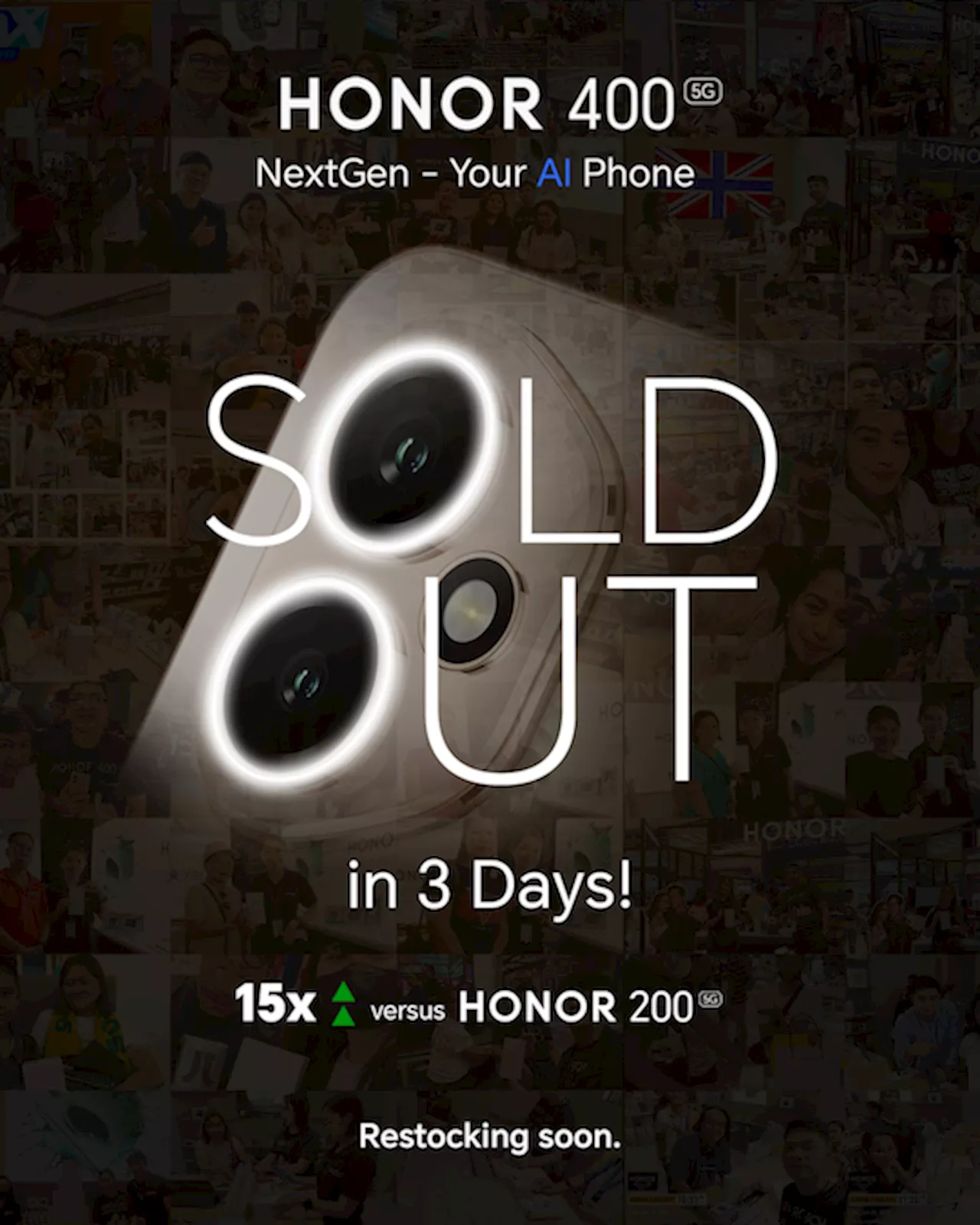 HONOR 400 5G Sold Out in 3 Days, 15x Higher Sales versus HONOR 200 5G