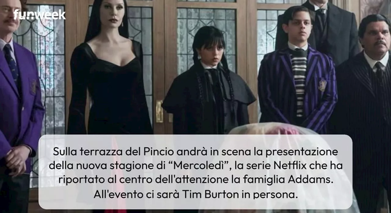 Mercoledì va in vacanza (a Roma), Netflix celebra la serie con Tim Burton