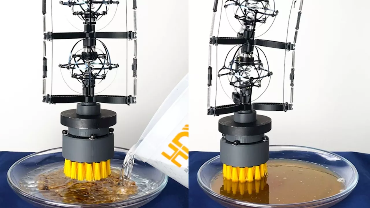 World’s safest scrubbing robot arm destroys stubborn filth using drill-like power