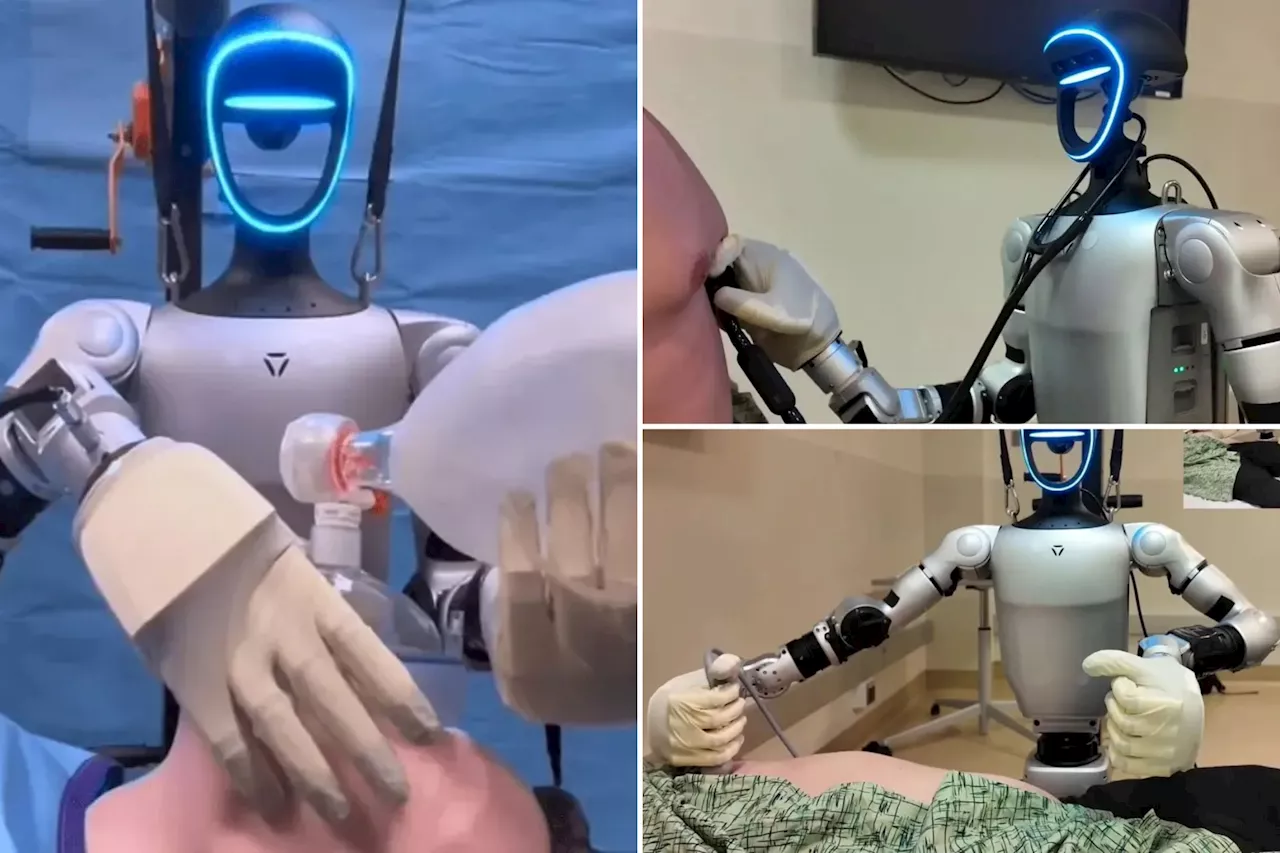 Humanoid robot performs medical procedures using remote control