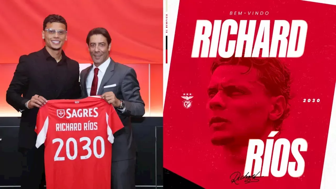  Richard Ríos fue presentado como nuevo jugador de Benfica: se convirtió en el fichaje más caro de su historia y tendrá una cláusula millonaria
