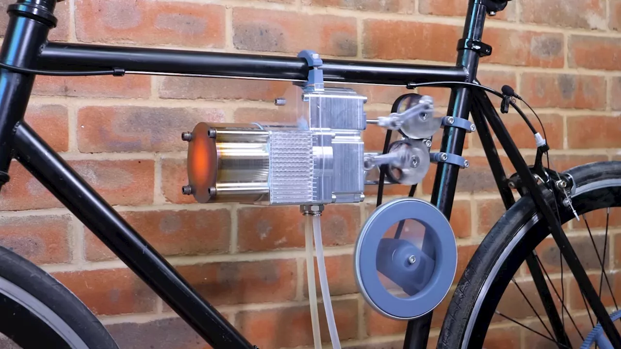 YouTuber builds bike using 200-year-old engine that works without gas or battery