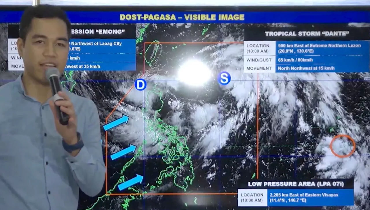 Tropical Depression Emong forms, joins Tropical Storm Dante in enhancing monsoon