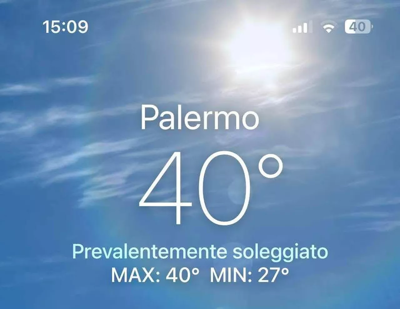 Palermo a 40 gradi ma da domani tutto cambia: le previsioni