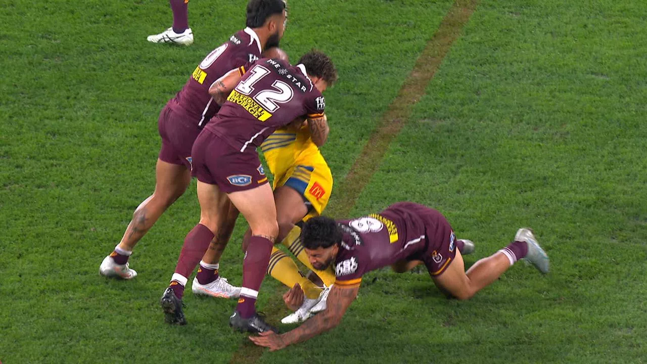 LIVE NRL: Enforcer gifts penalty with contentious tackle as Broncos and Eels all square