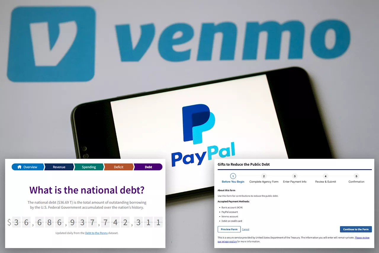 Venmo, PayPal users can now send money to the US government to help pay down $36.7T national debt
