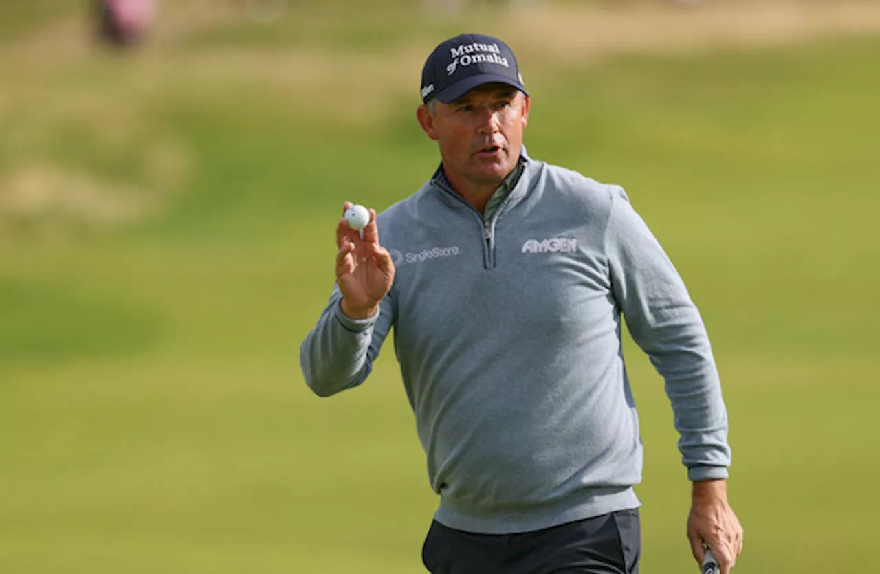 Harrington leads Senior Open, Maguire in contention in Scotland