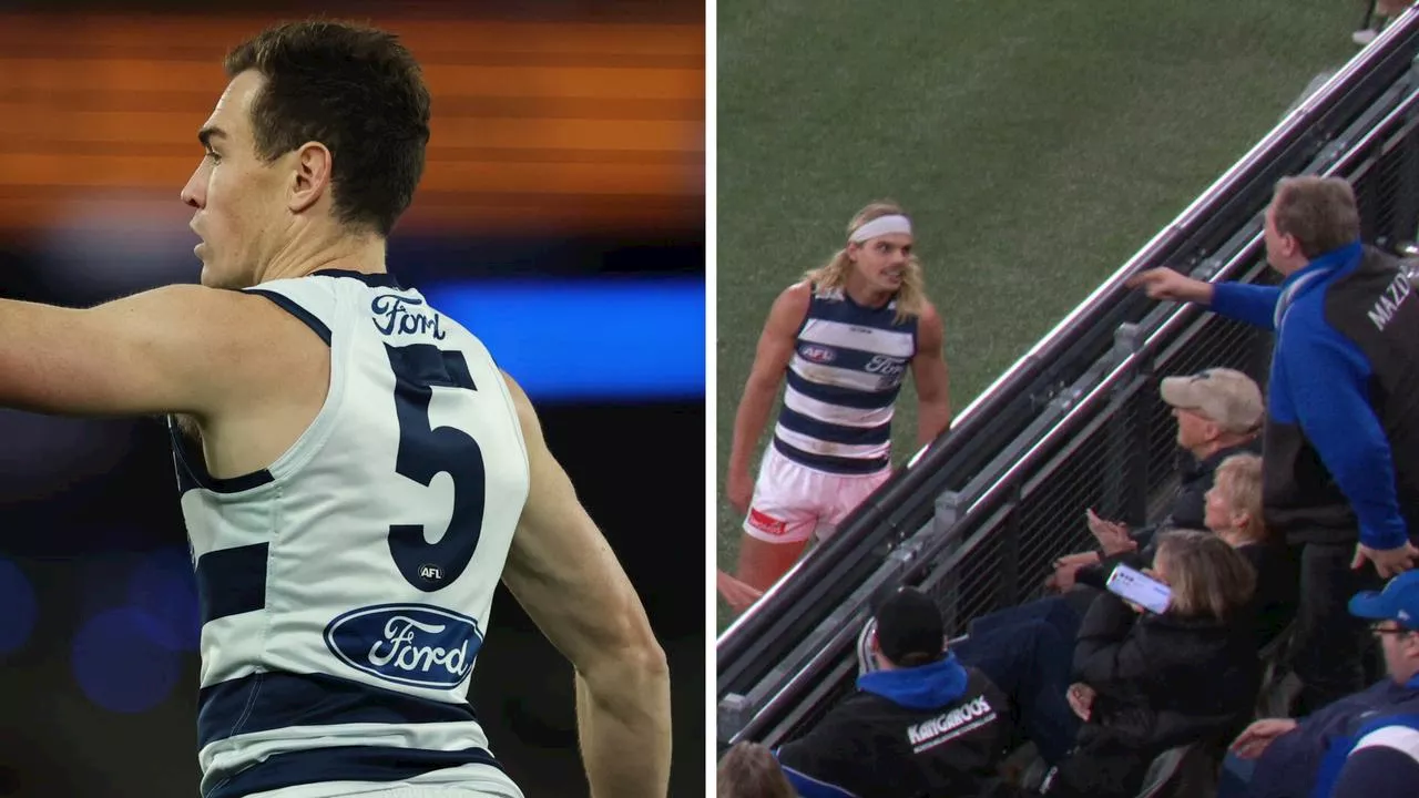 ‘That’s just arrogance!’: Jezza explodes, superstar’s cheeky fan exchange in Cats’ clash with Roos: AFL LIVE