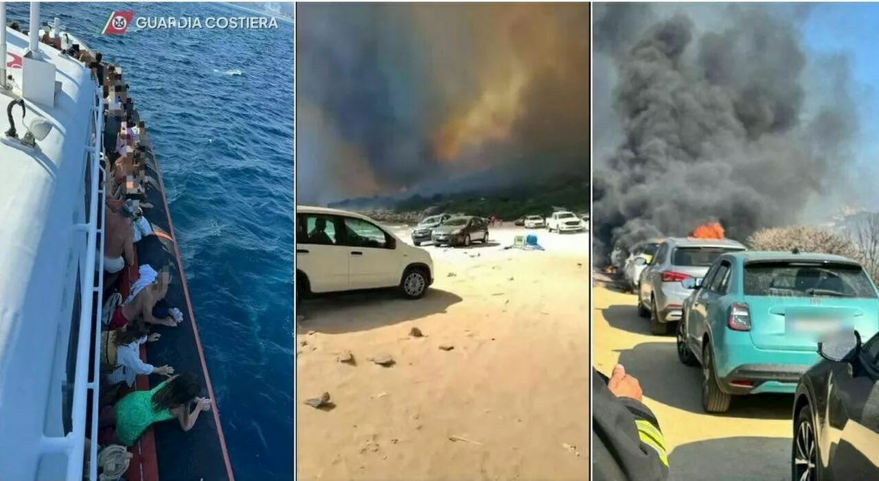 Incendi a Villasimius, le fiamme vicino alla spiaggia di Punta Molentis bloccano le vie di fuga: 140 bagnanti