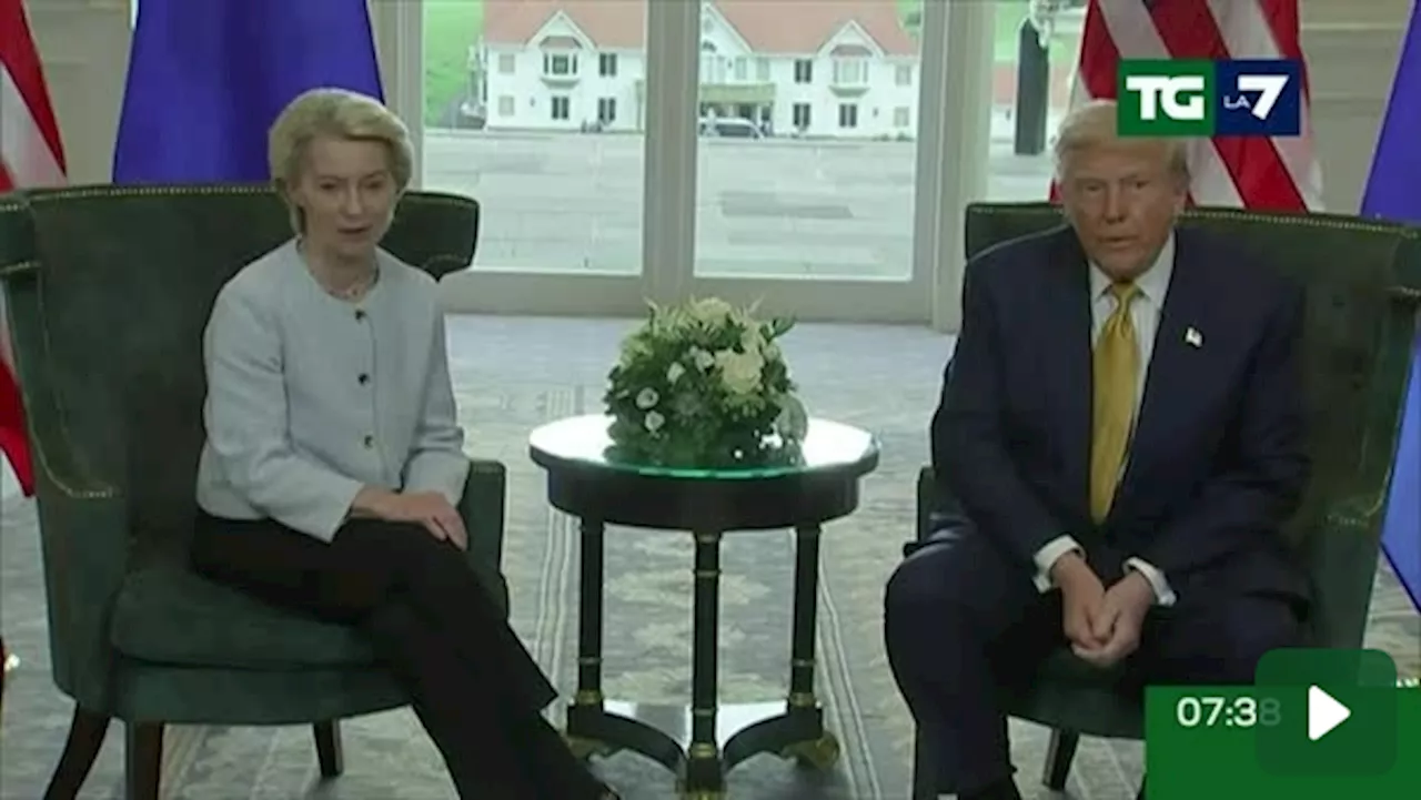 Dazi, accordo fra Usa e Ue sul 15% | Le reazioni di Trump, von der Leyen e Meloni