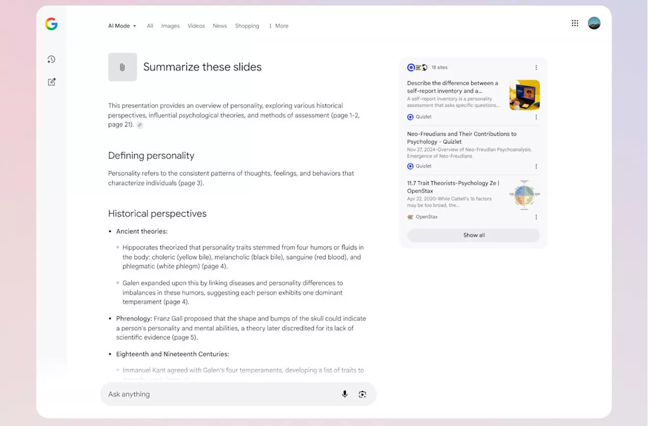 Google is bringing image and PDF uploads to AI Mode
