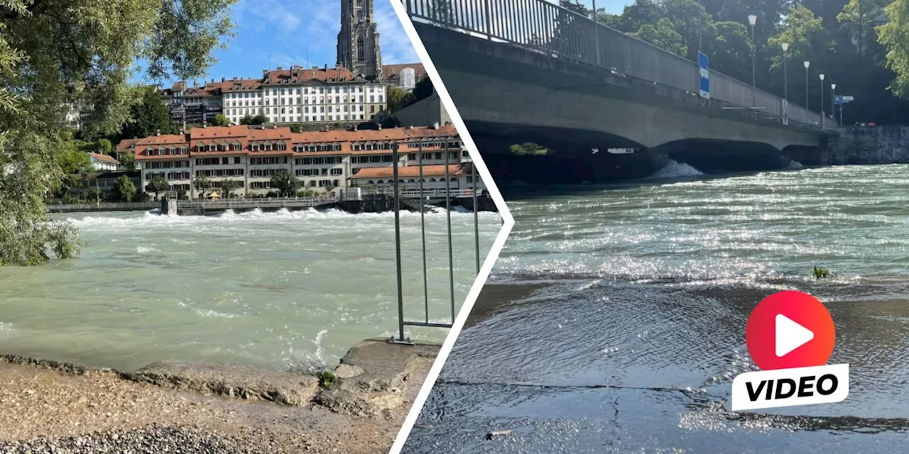 BärnerBär-Bilder zeigen: Aare tritt in Bern über die Ufer