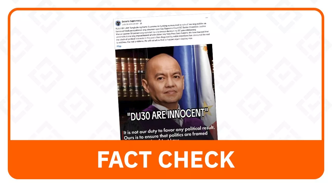 FACT CHECK: SC ruling on impeachment did not declare Sara Duterte innocent