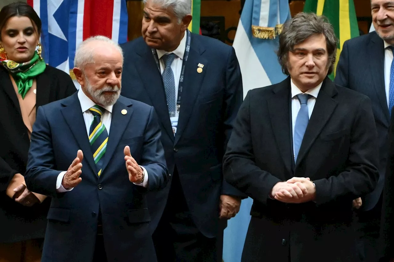 Apesar das discordâncias, Milei e Lula encontraram pontos de contato na reunião do Mercosul