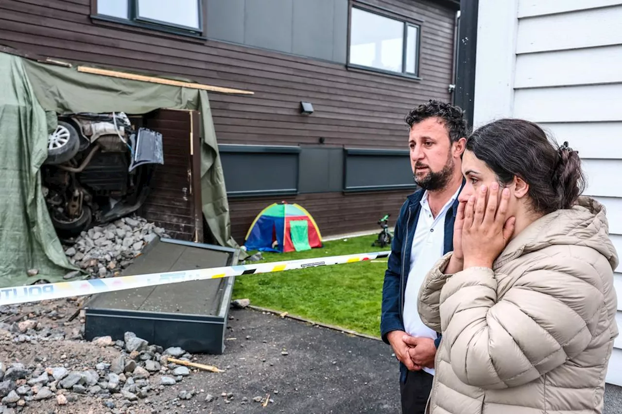 Fikk hjullaster inn i huset: – Vi hørte masse lyd og et smell