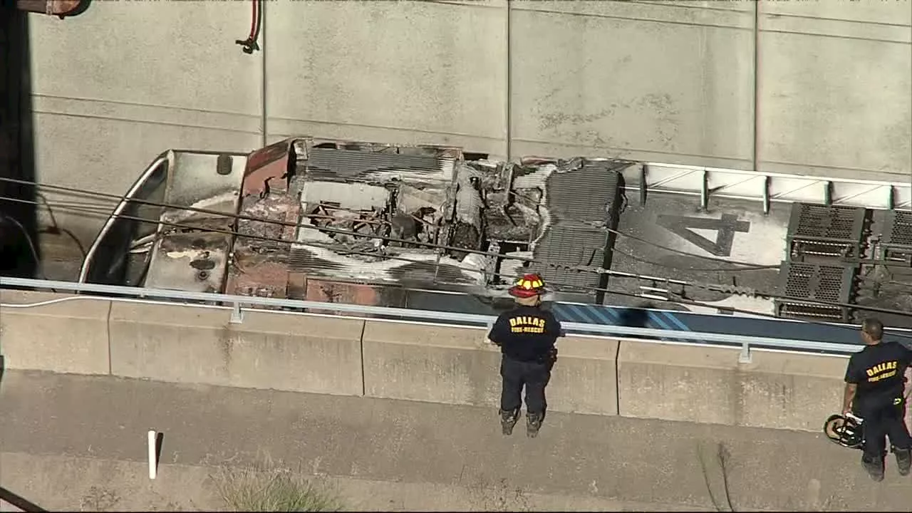 6 hospitalized after DART train fire, Downtown Dallas service disrupted