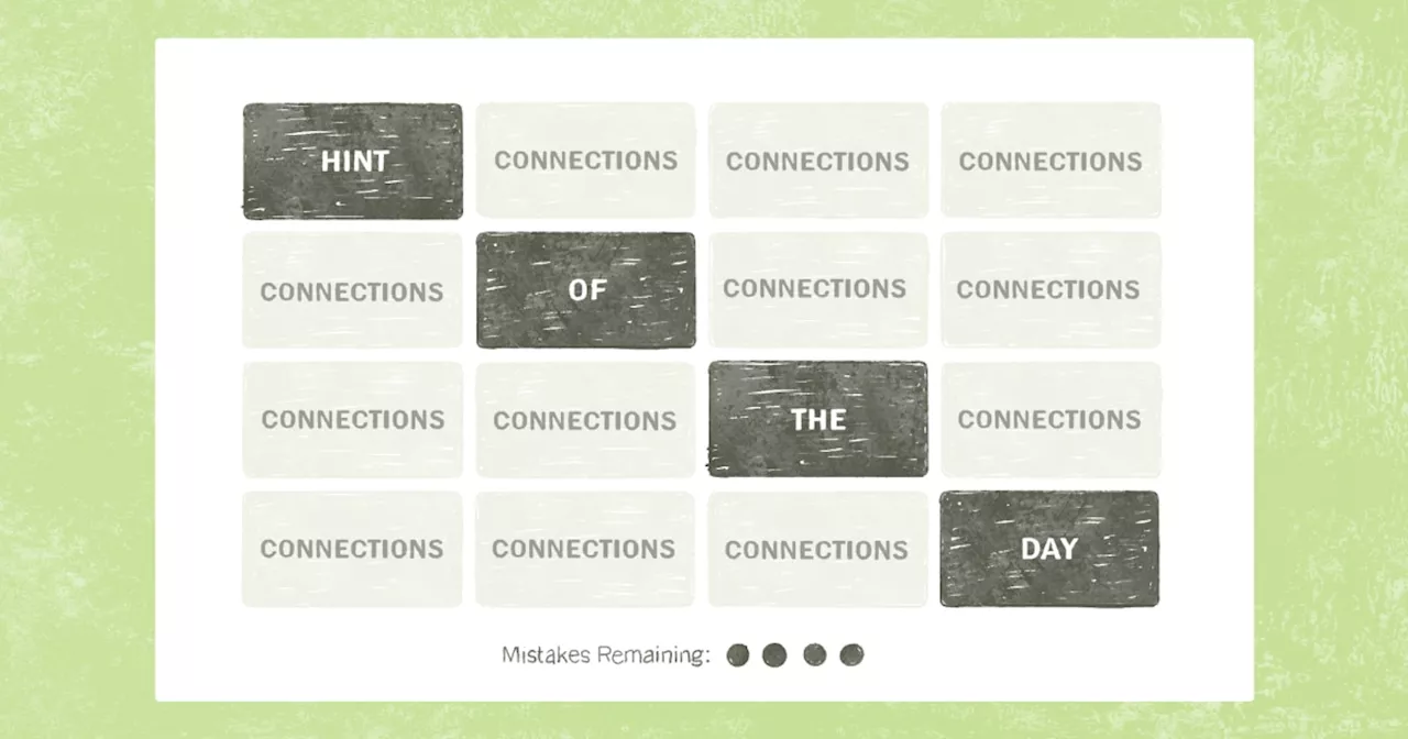 NYT Connections Hints and Answer for July 30, Puzzle #780