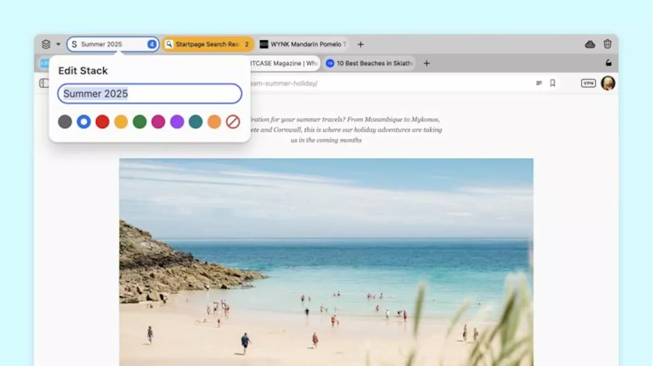 Vivaldi 7.5 Update bringt farbige Tab Stapel und Crash Fixes
