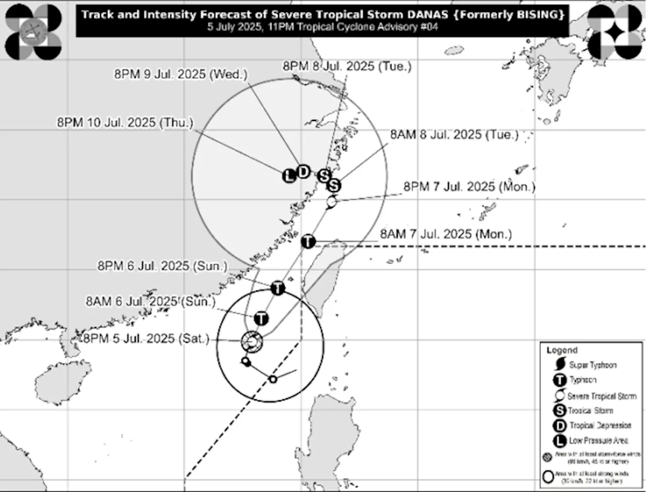 Cyclone formerly Bising now a severe tropical storm, very rough seas seen off Batanes