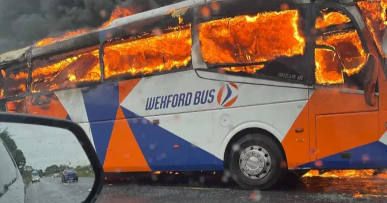 Passengers evacuated before fire engulfs Carlow bus