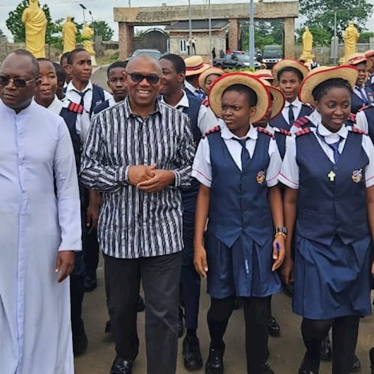 Peter Obi visits Anambra science school after victory at UK-Nigeria debate, donates N10m