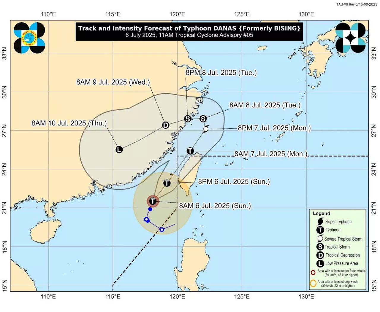 Cyclone Danas, formerly Bising, now a typhoon, may re-enter PAR by Sunday night