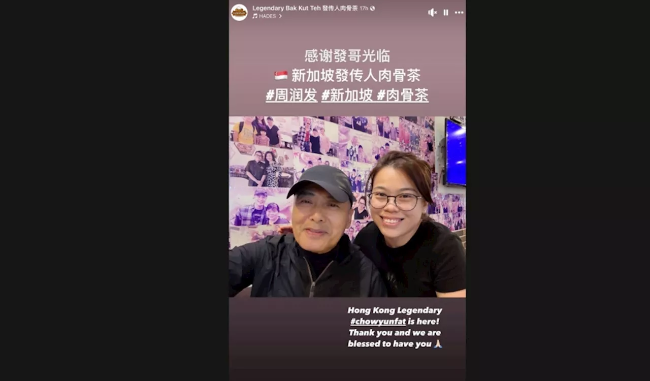 Legend meets Legendary: Chow Yun-fat warms up for Singapore’s Star Awards with a bowl of ‘bak kut teh’