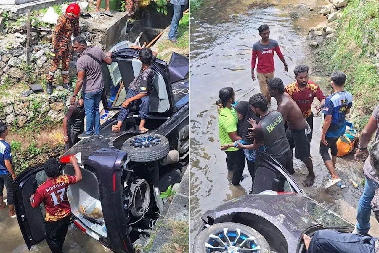 Four sustain severe injuries after car plunges into Penang canal