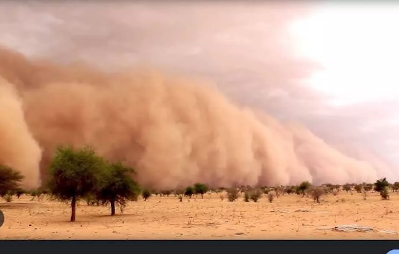Sand and dust storm sweeps across southern Peru