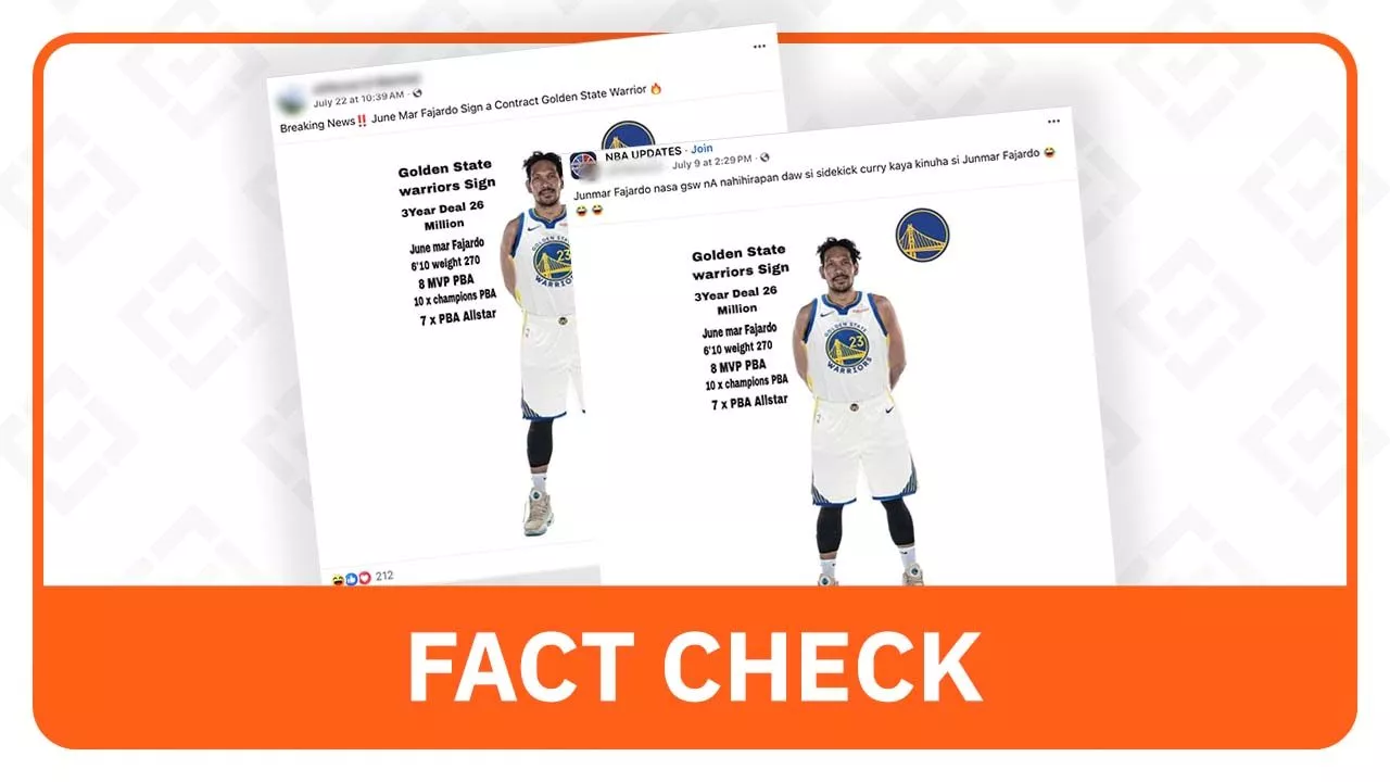 FACT CHECK: No deal between June Mar Fajardo, Golden State Warriors