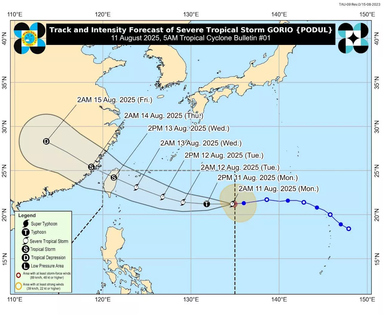 Gorio to be a typhoon in next 12 hours; Habagat rain showers seen