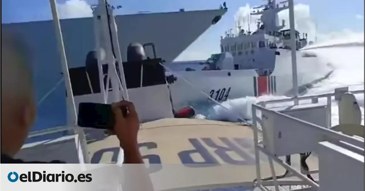 Un barco de guerra chino choca con otro de la guardia costera cuando perseguía a una embarcación filipina