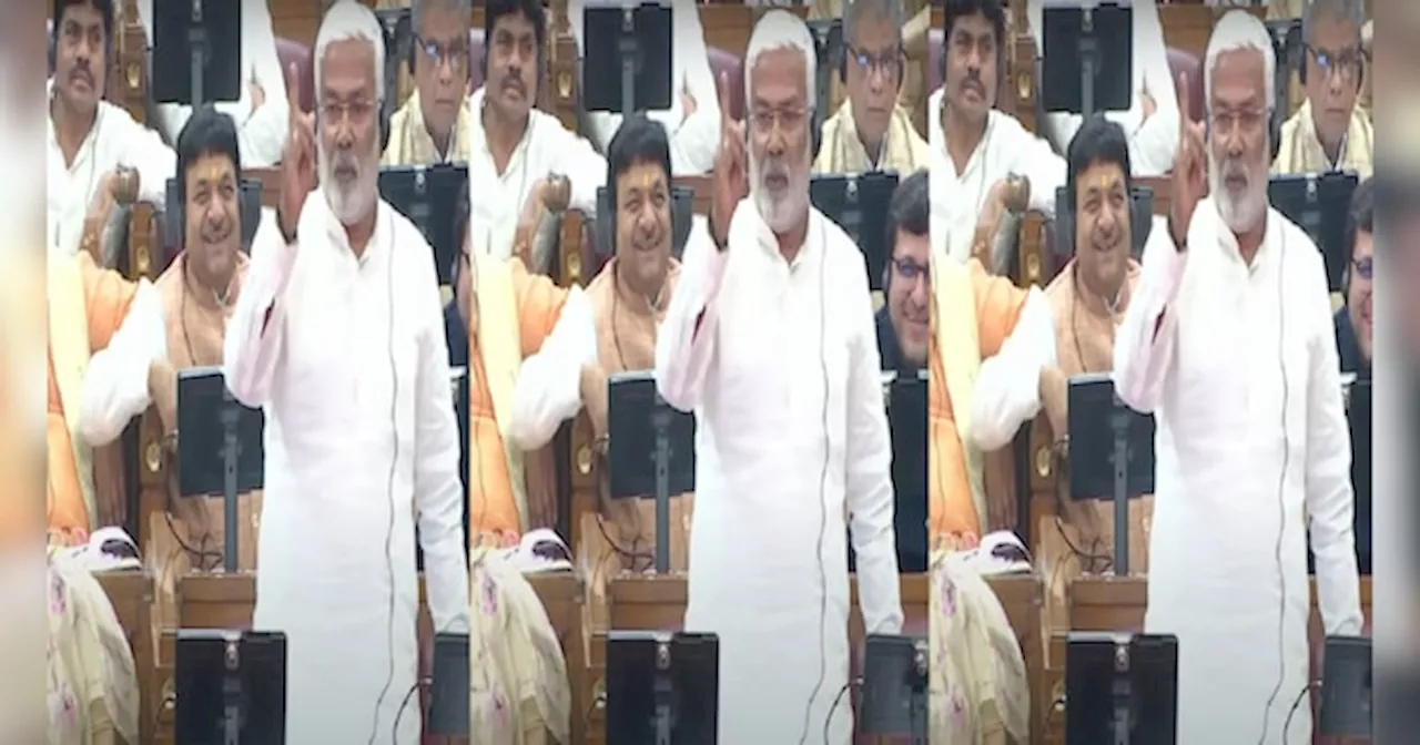 UP Vidhan Sabha Video:अपनी बीवी की कसम खाओ...सपा MLA को योगी सरकार के मंत्री ने दिया ये अजब-गजब जवाब