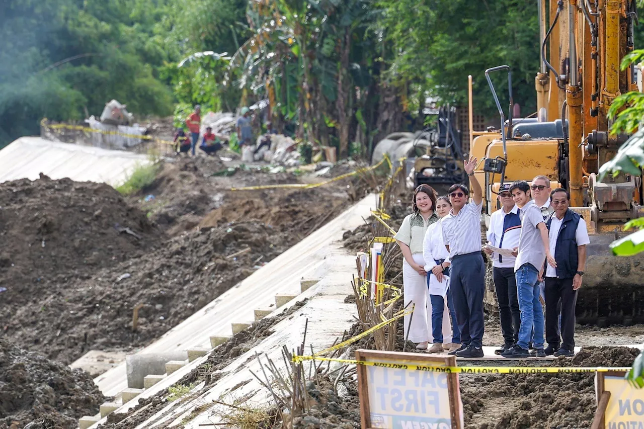 Marcos inspects, hits slow, substandard flood works in Iloilo