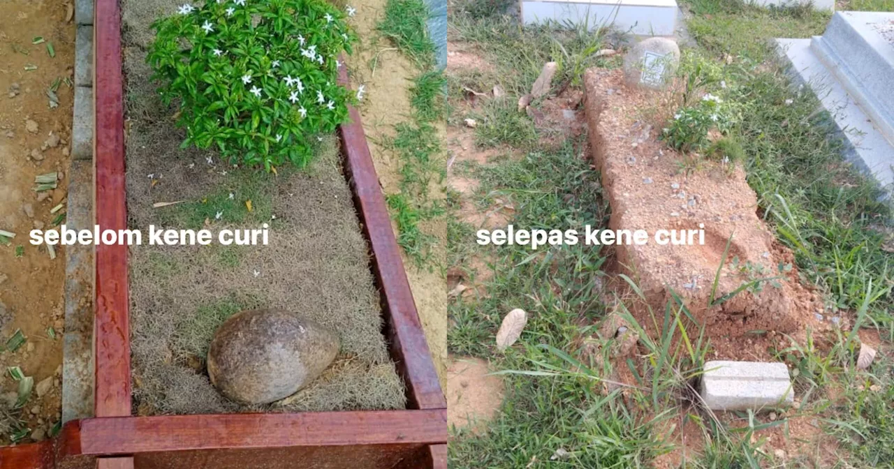 Wanita Luah Rasa Kecewa, Kepuk Dengan Batu Nisan Kubur Arwah Ibu Kena Curi