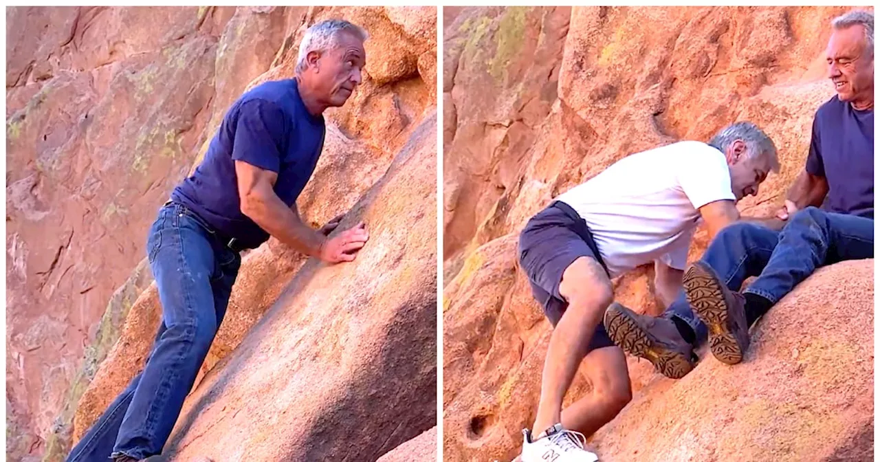 RFK Jr. Awkwardly Hauls Dr. Oz Up a Cliff in Bonkers MAHA Stunt