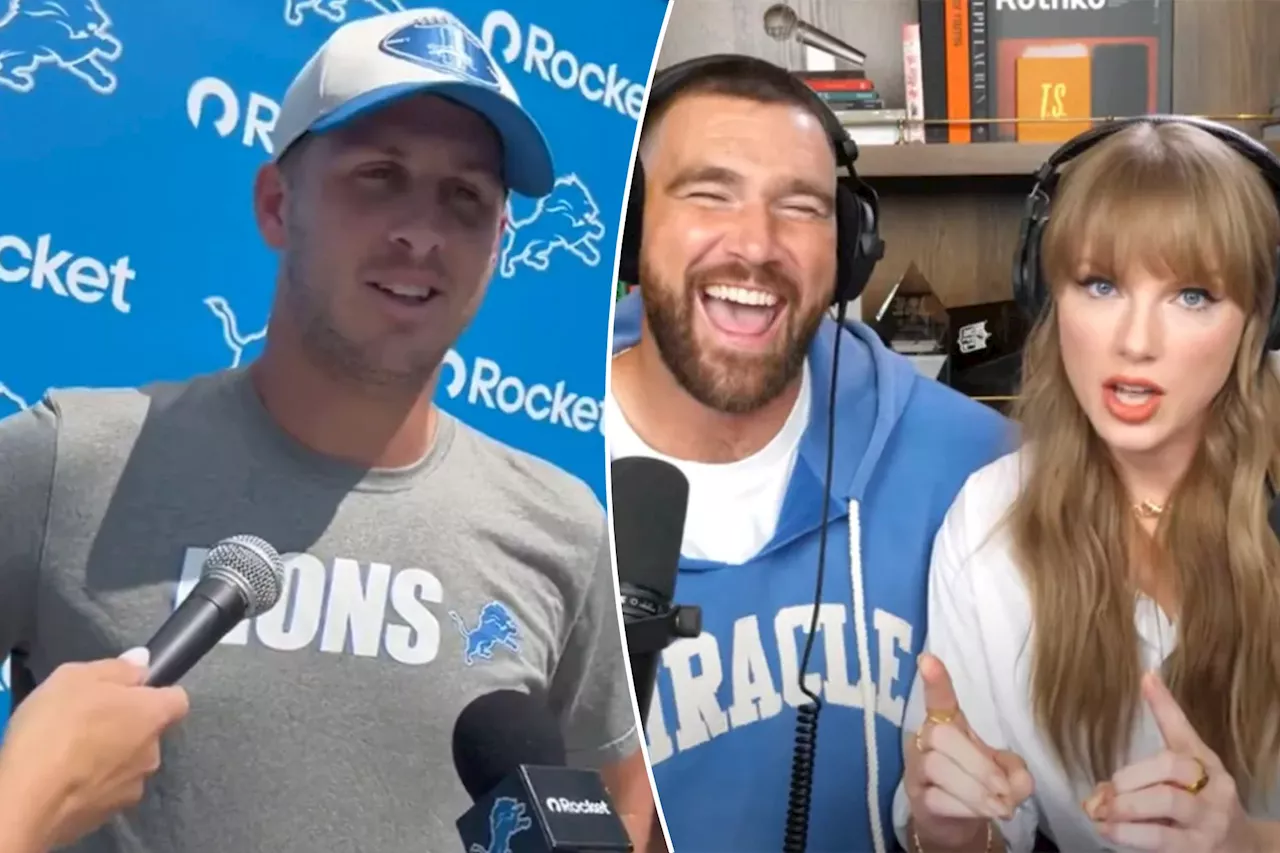 Jared Goff responds to 'crazy’ Taylor Swift mention during her internet-shattering 'New Heights' appearance