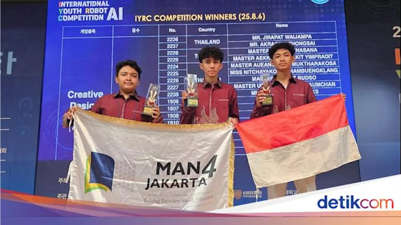 Murid MAN 4 Jakarta Sabet 3 Medali Ajang Kompetisi Robotika di Korsel