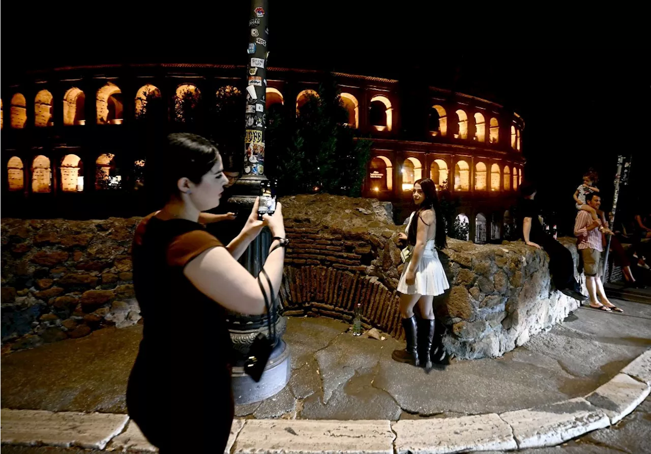 It's too hot in Rome, so tourists are exploring late at night, and underground